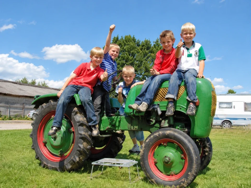 kindjes op tractor